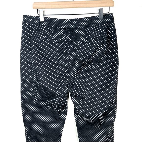 Talbots 8P  black polkadot Chatham ankle business casual dress pants B112 - Picture 4 of 8